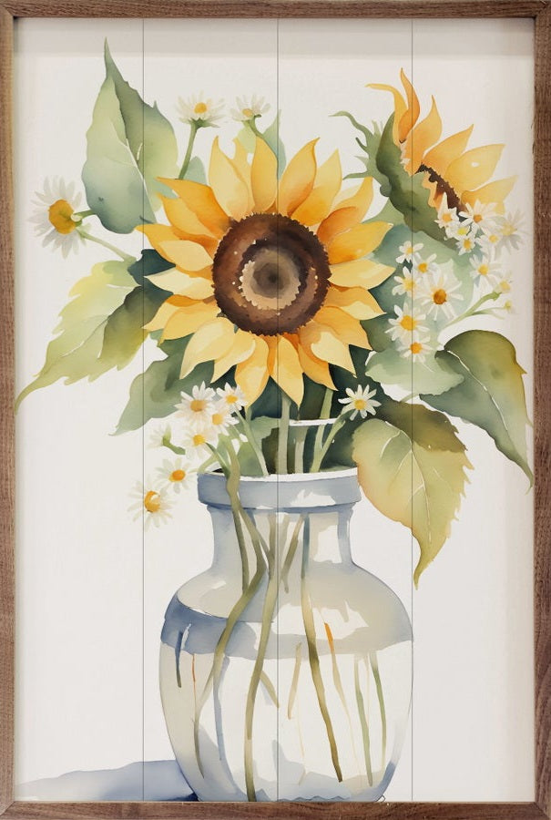 Sunflower Floral Vase White image 0