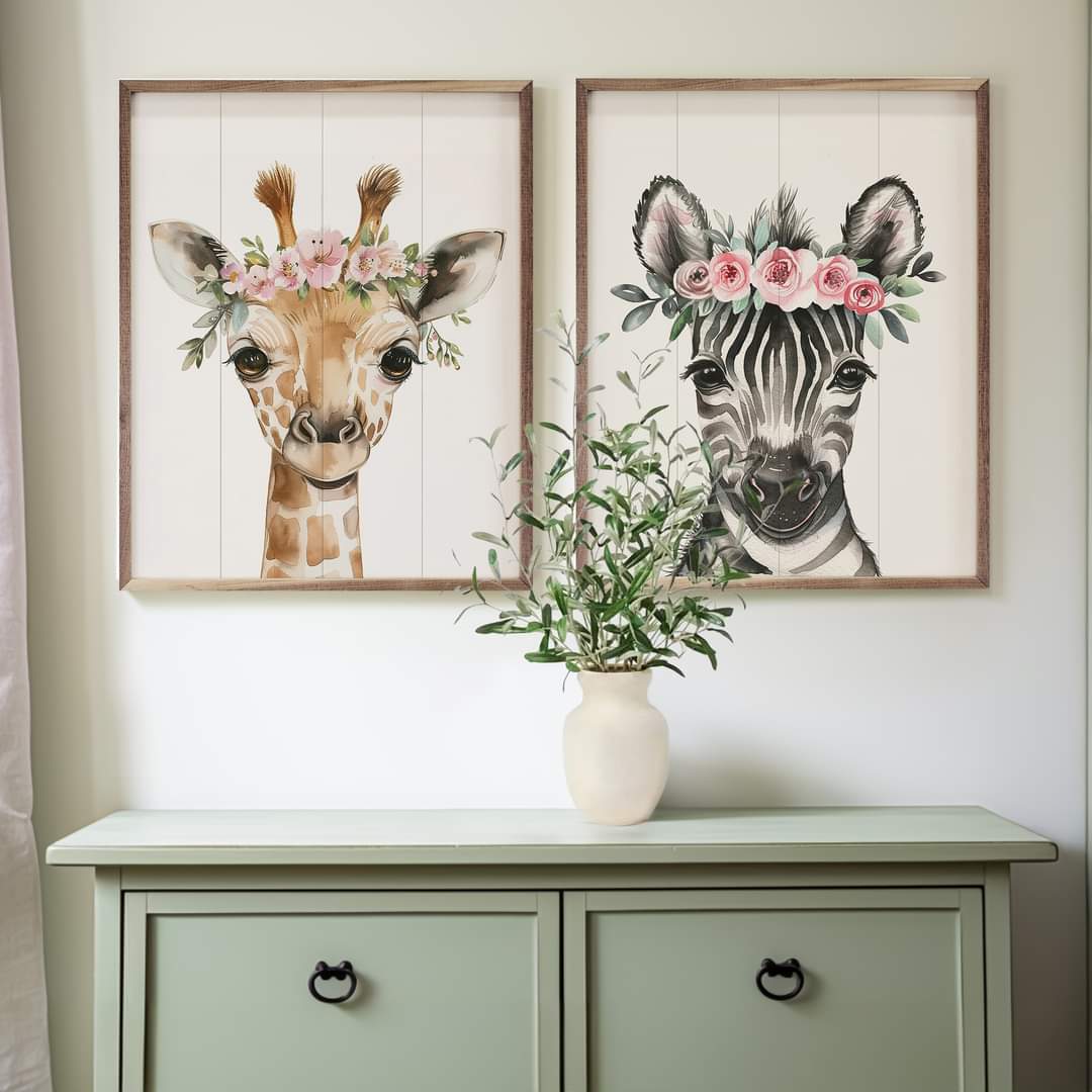 Nursery Floral Giraffe image 1