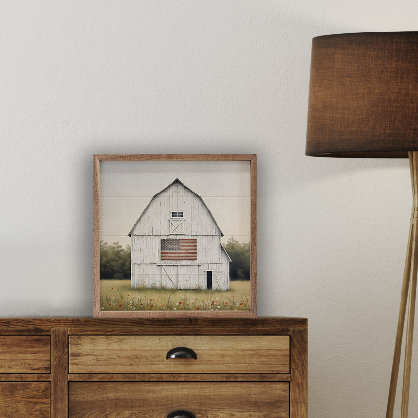 White Summer Flag Barn image 2