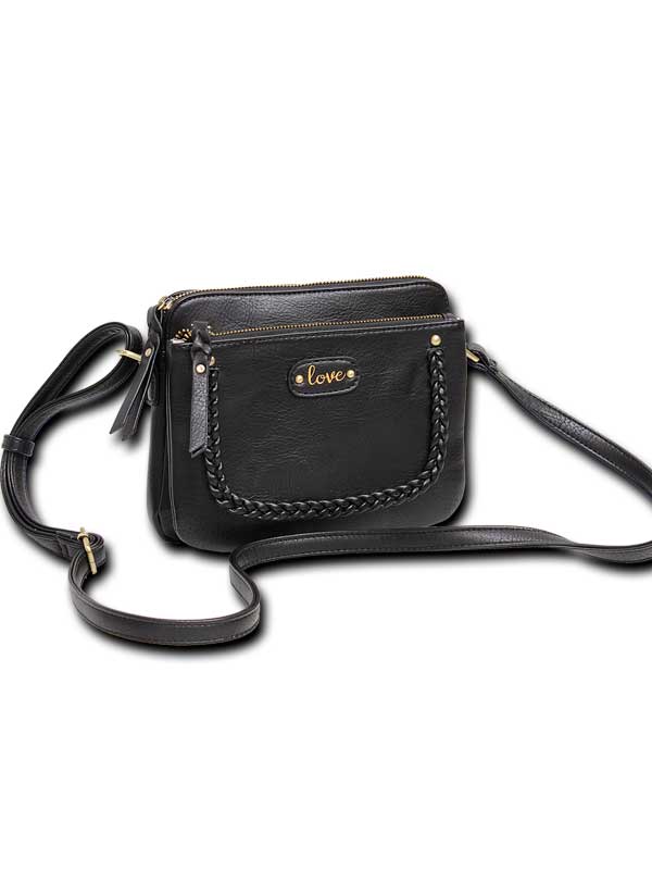 The Real - Distressed Vegan Leather Crossbody Purse image 0