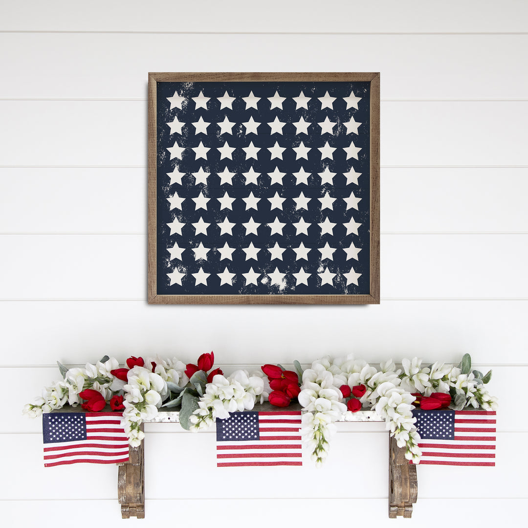 Pattern White Stars On Blue image 3
