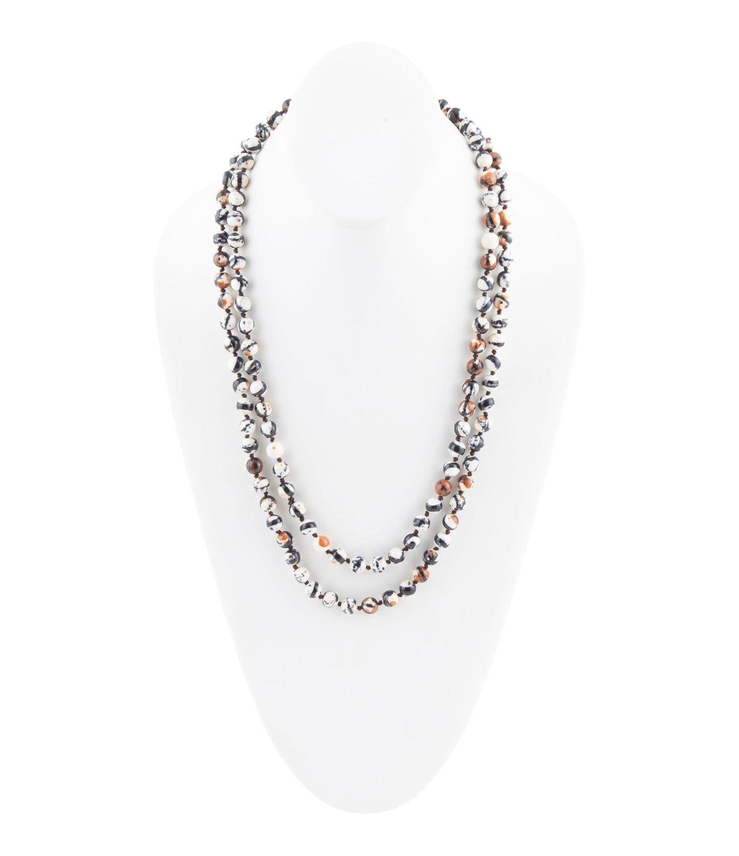 Immeasurable Jasper Black and White Wrap Necklace