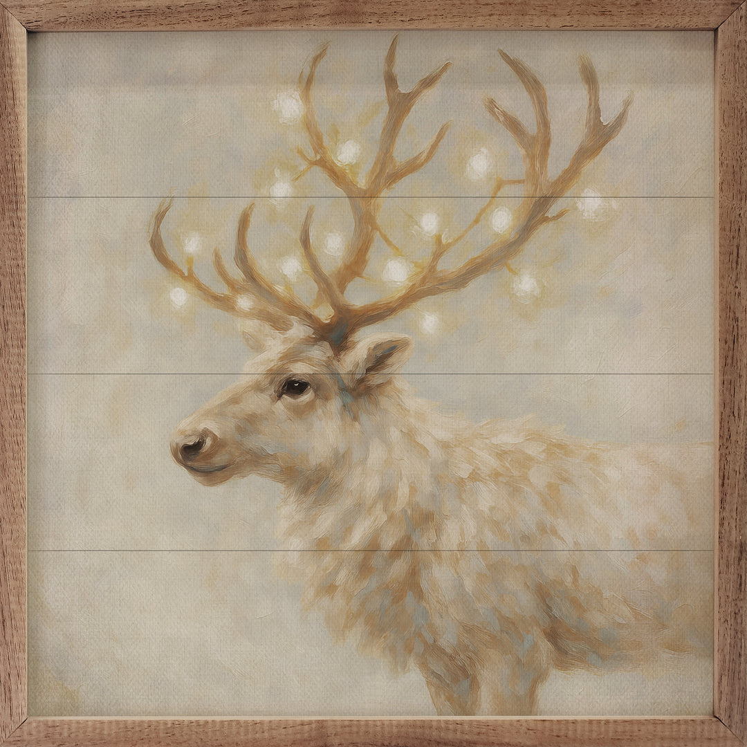 Holiday White Reindeer