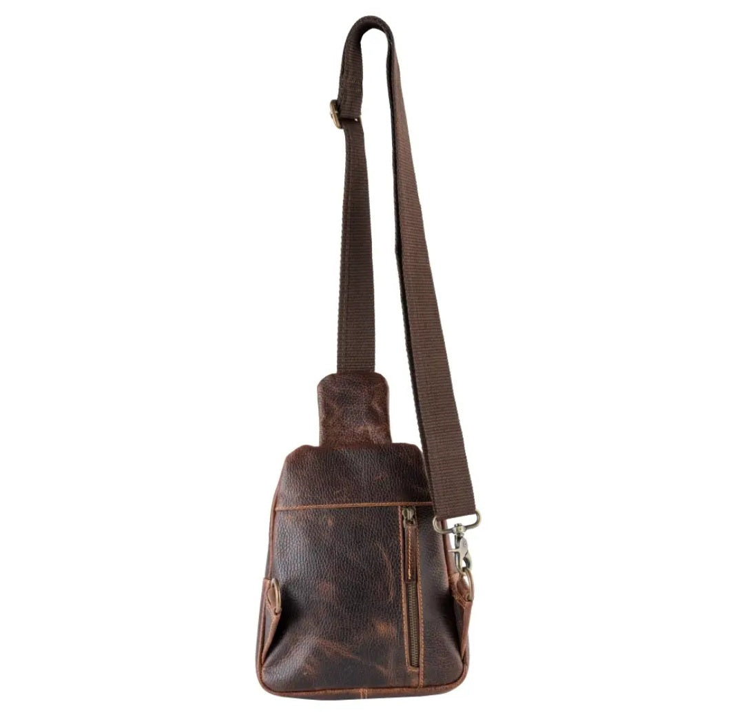 Genuine Leather Rustic Mahogany Sling