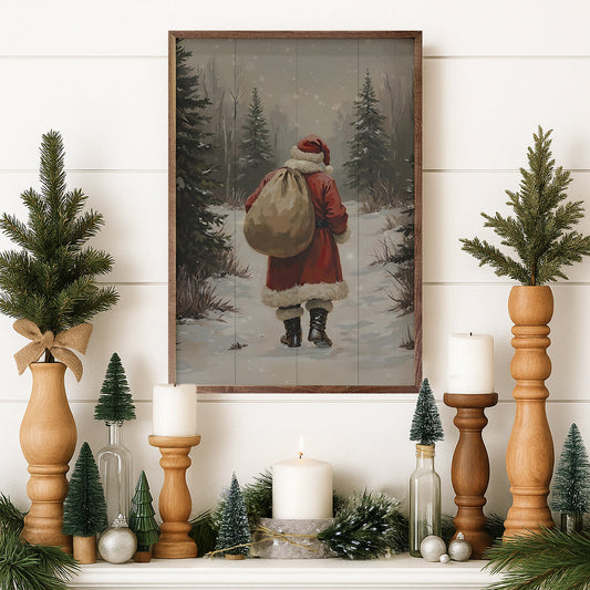 Santa Claus Walking In Timber