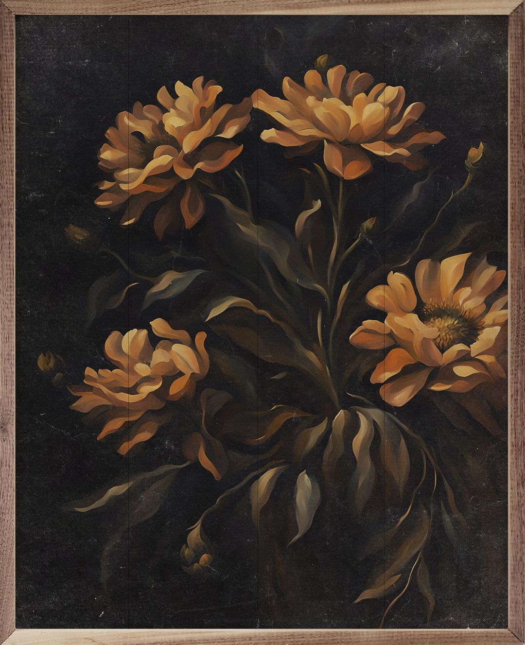 Dark Orange Florals