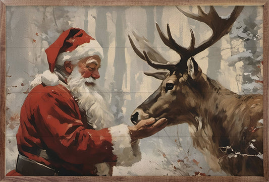 Santa Claus With Reindeer