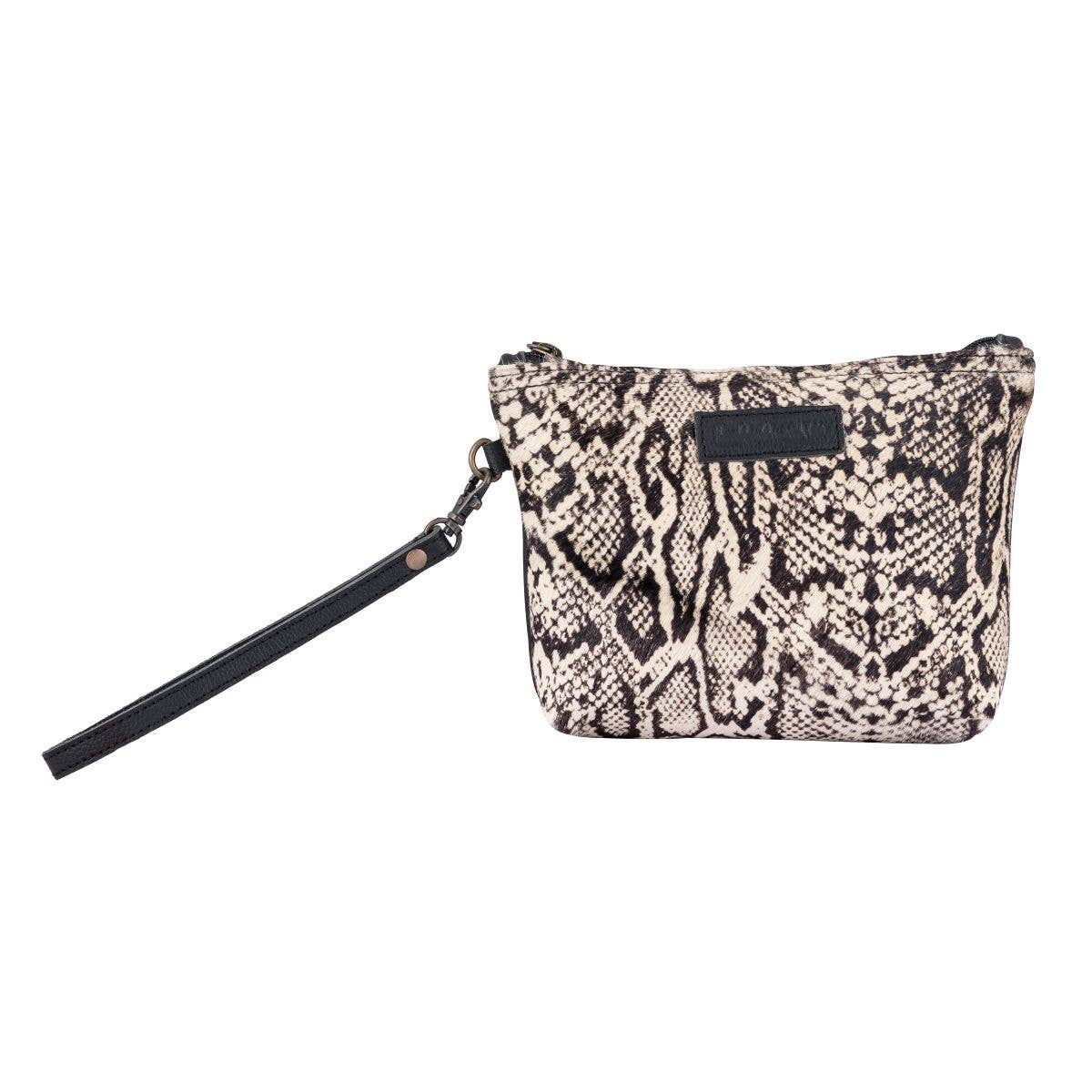 Python Print Leather Wristlet