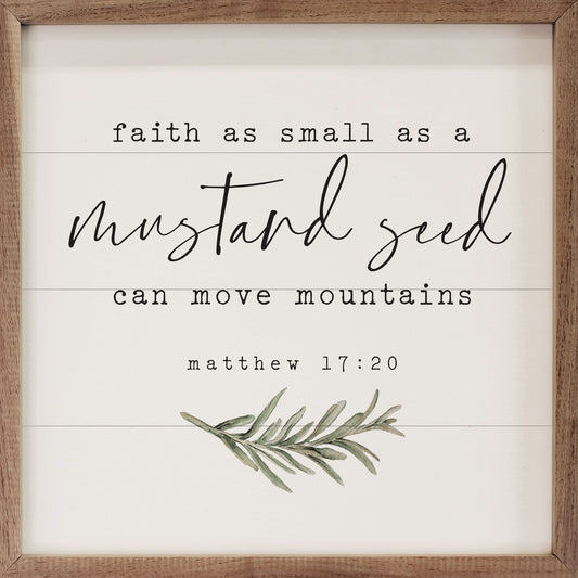Mustard Seed Greenery Matthew 17:20 White image 0