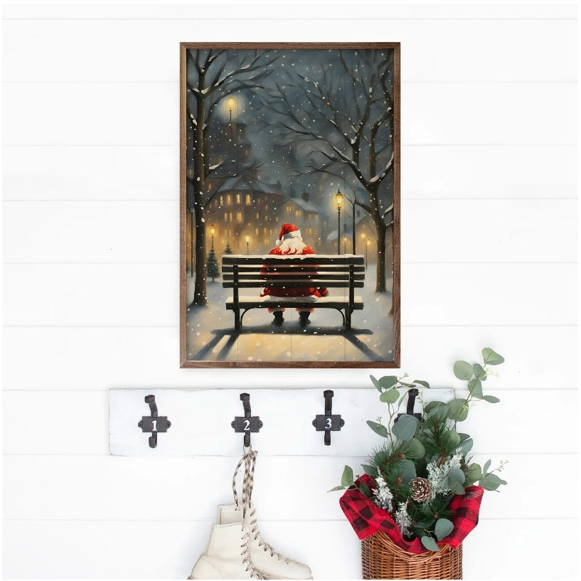 Santa On A City Bench image 1