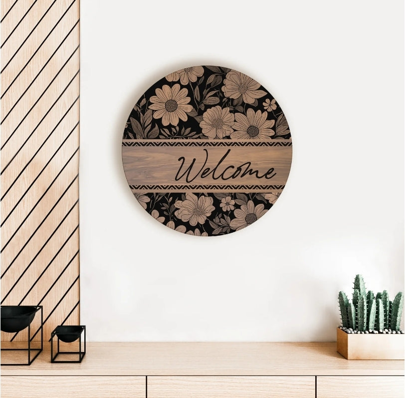Welcome With Floral Circle image 1