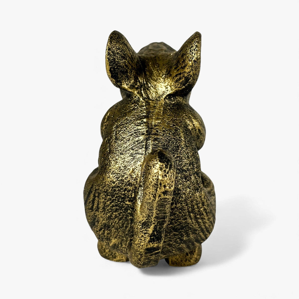 Mouse Door Stop and Bookend, Antique Gold Cast Iron Shelf Decor, 4.8"