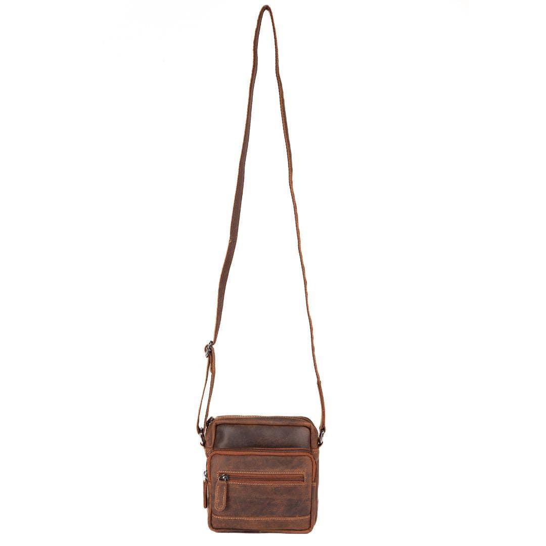 Leather Shoulder Bag Oliver Sandalwood