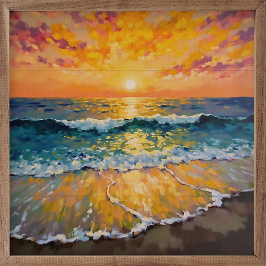 Bright Summer Sunset Ocean image 0