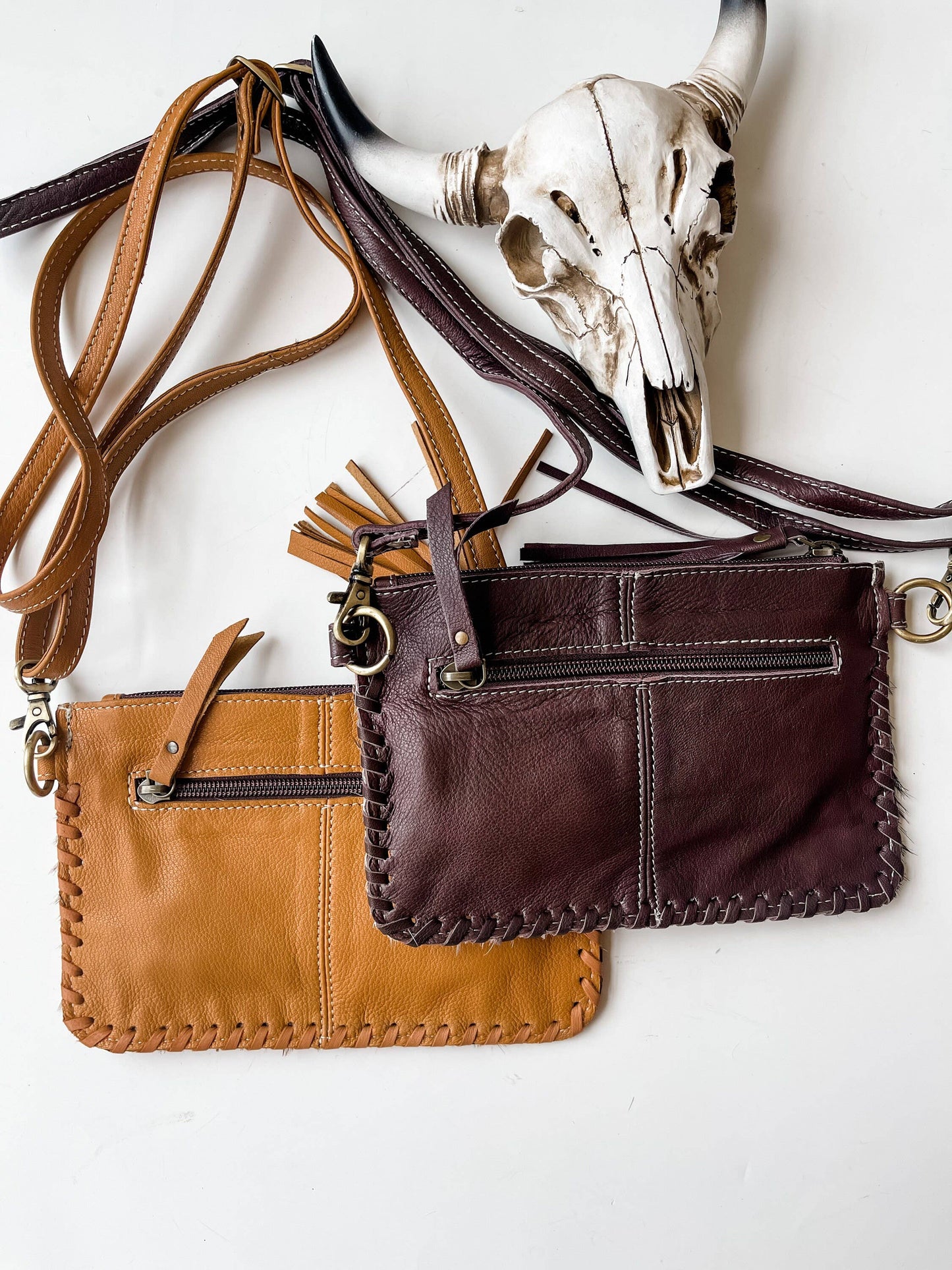 Mini Cowhide Tooled Leather Crossbody