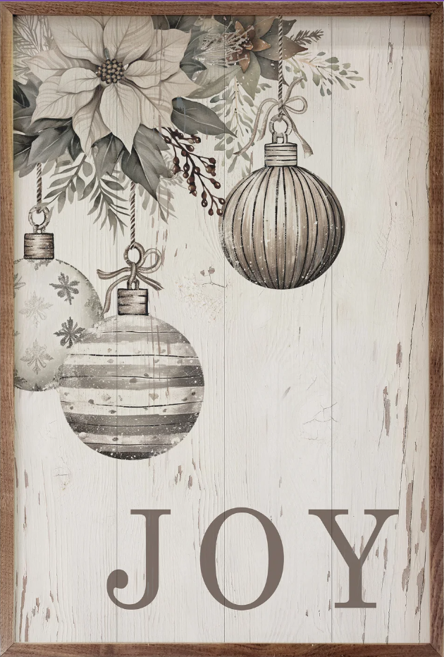 Gray Joy And Ornaments Whitewash image 0
