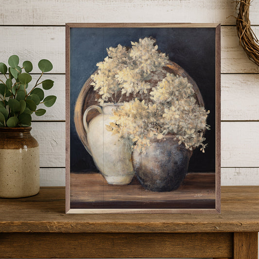 Golden Hydrangeas II White By Julia Purinton image 0