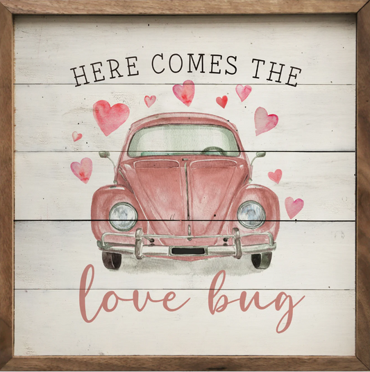 Love Bug Car Hearts Whitewash image 0