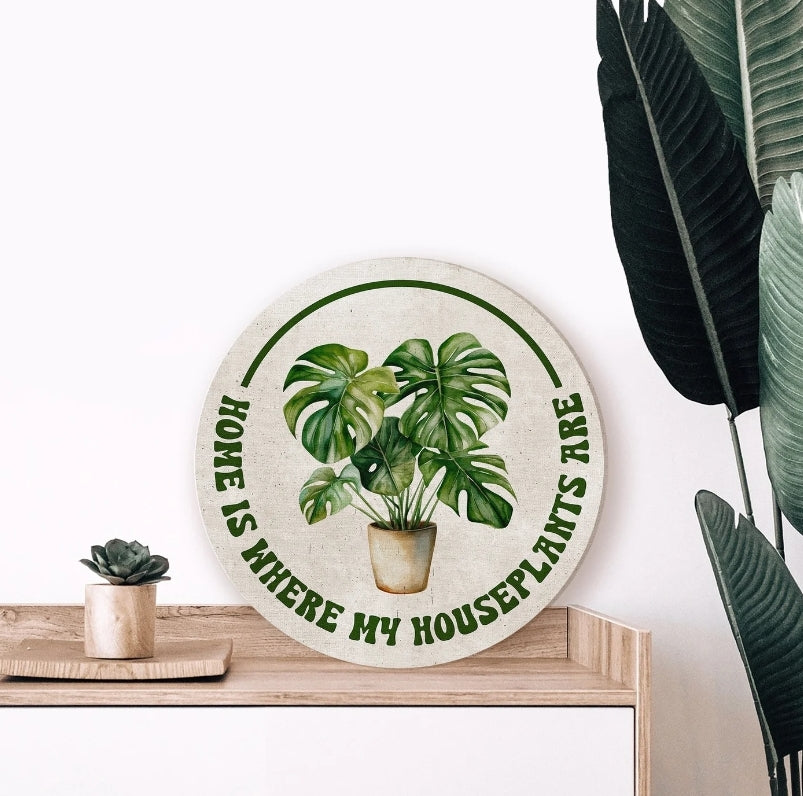 My Houseplants Whitewash Circle image 1