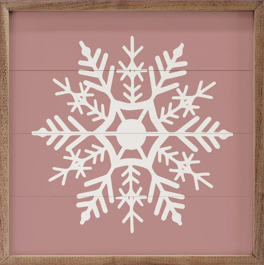 White Twelve Point Snowflake Pink image 0
