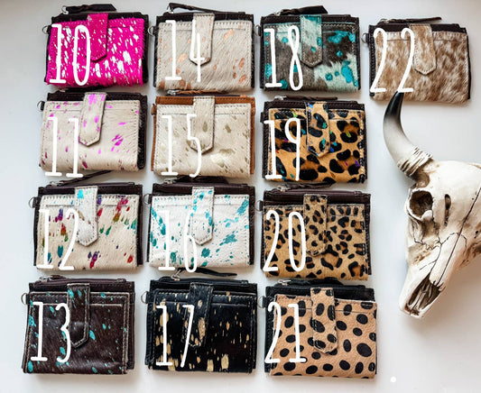 Dakota Wristlet Wallet - Western Cowhide Leather Credit Card Holder