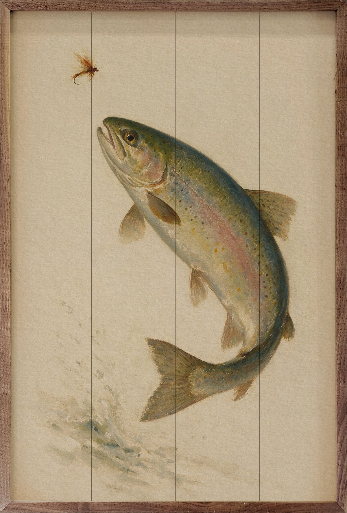 Antique Rainbow Trout Fishing Print
