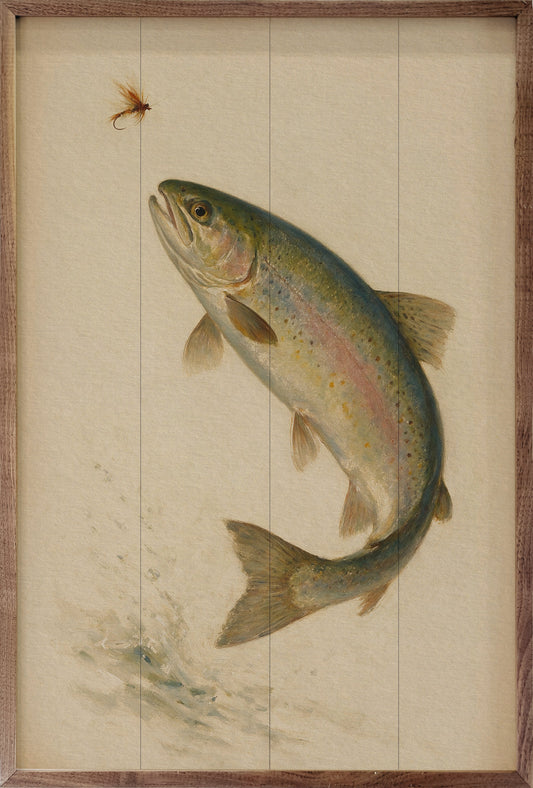 Antique Rainbow Trout Fishing Print