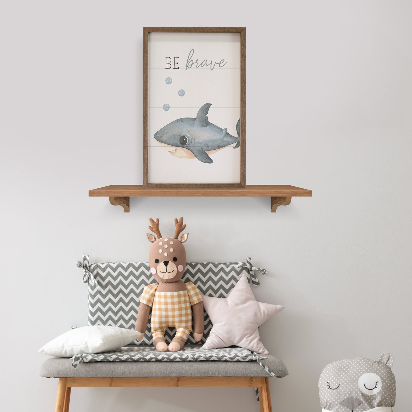 Be Brave Shark White