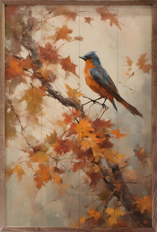 Bluebird On Fall Branch
