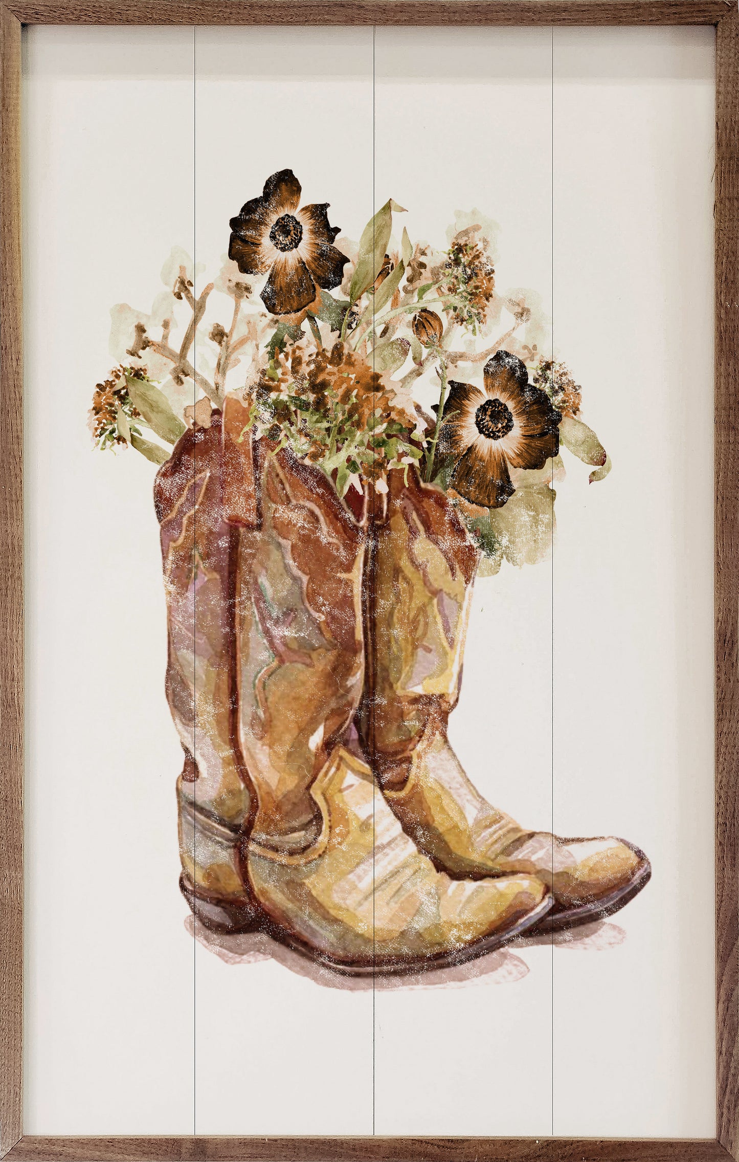 Brown Boots With Flowers