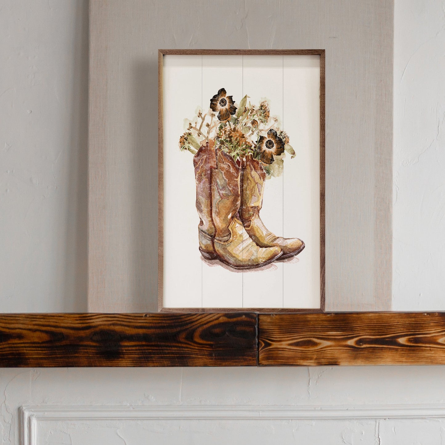 Brown Boots With Flowers