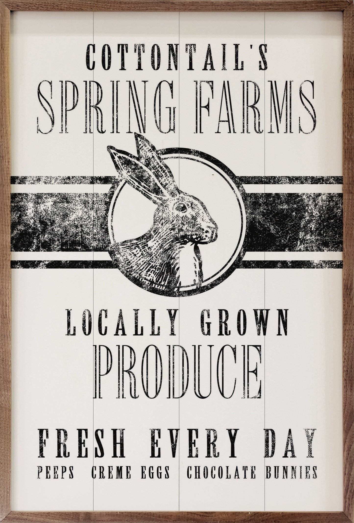Cottontails Spring Farms Stripe Bunny White