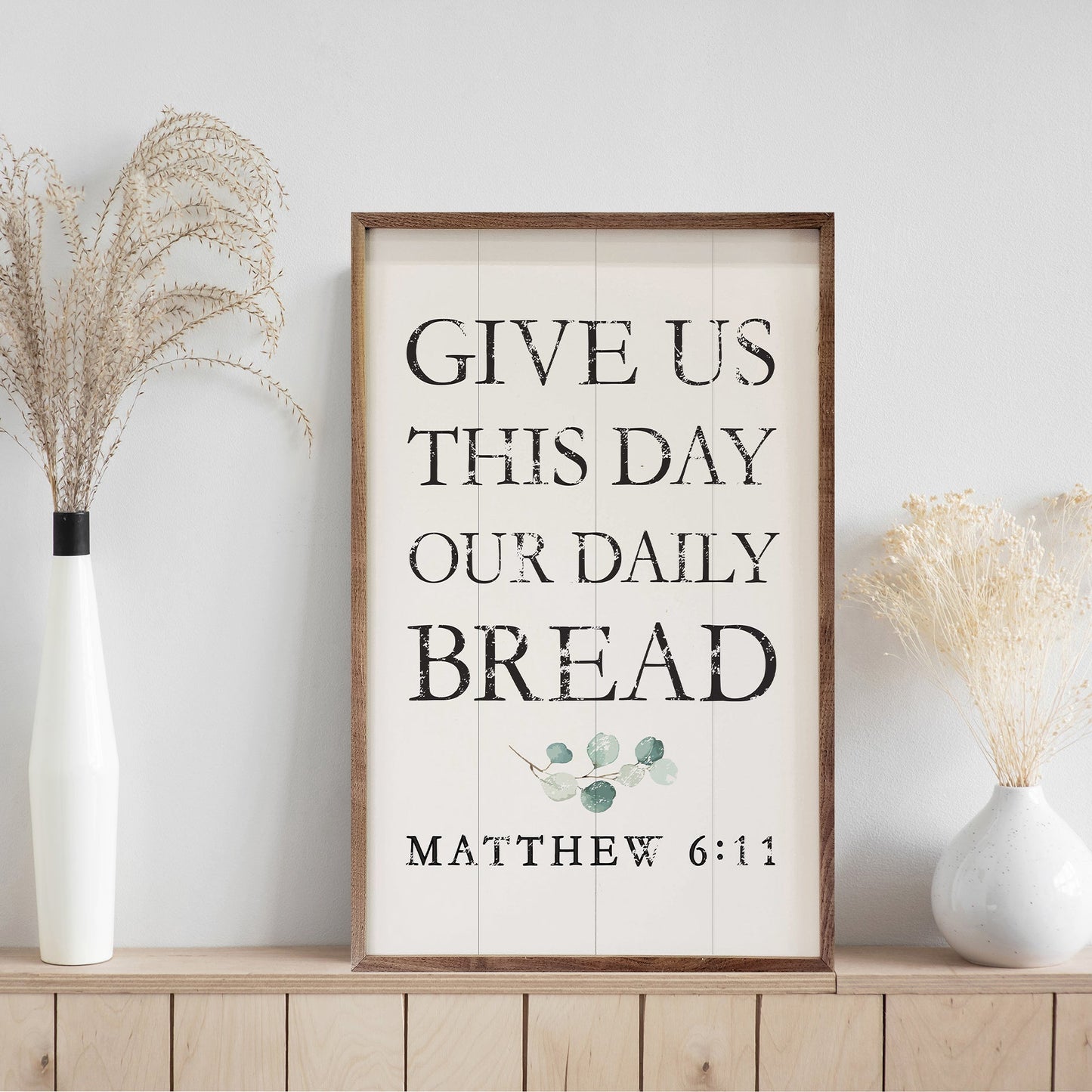 Daily Bread Matthew 6 11 Greenery White