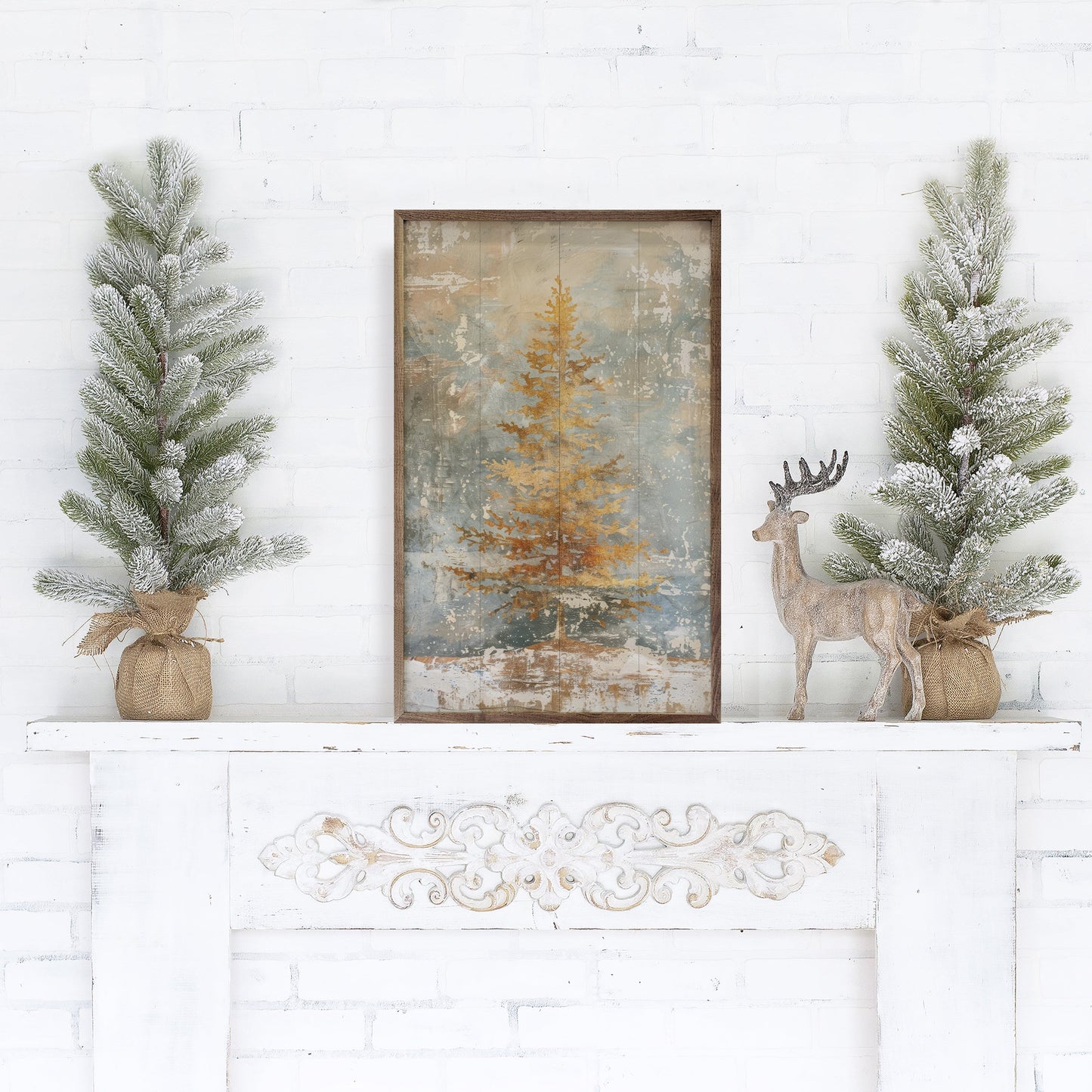 Distressed Gold Tree I By Petals Prints Design