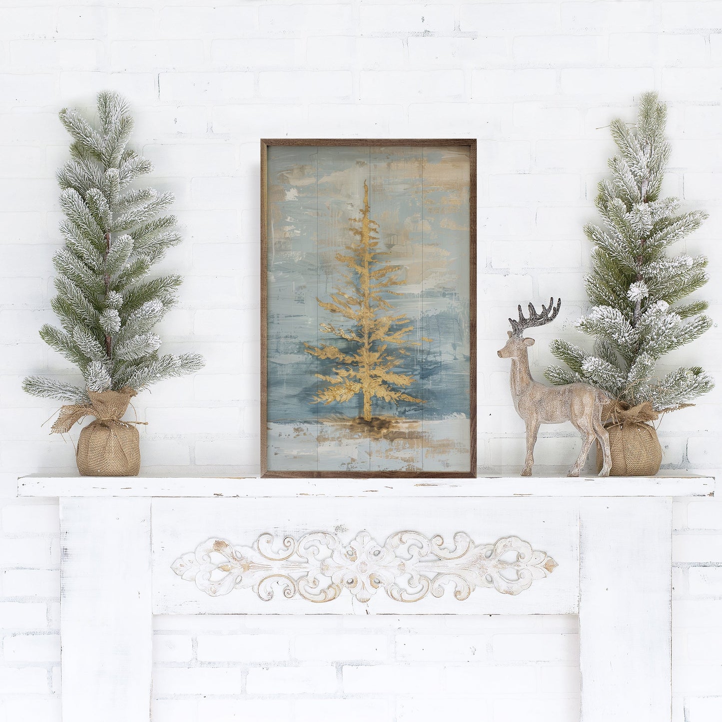 Distressed Gold Tree II By Petals Prints Design
