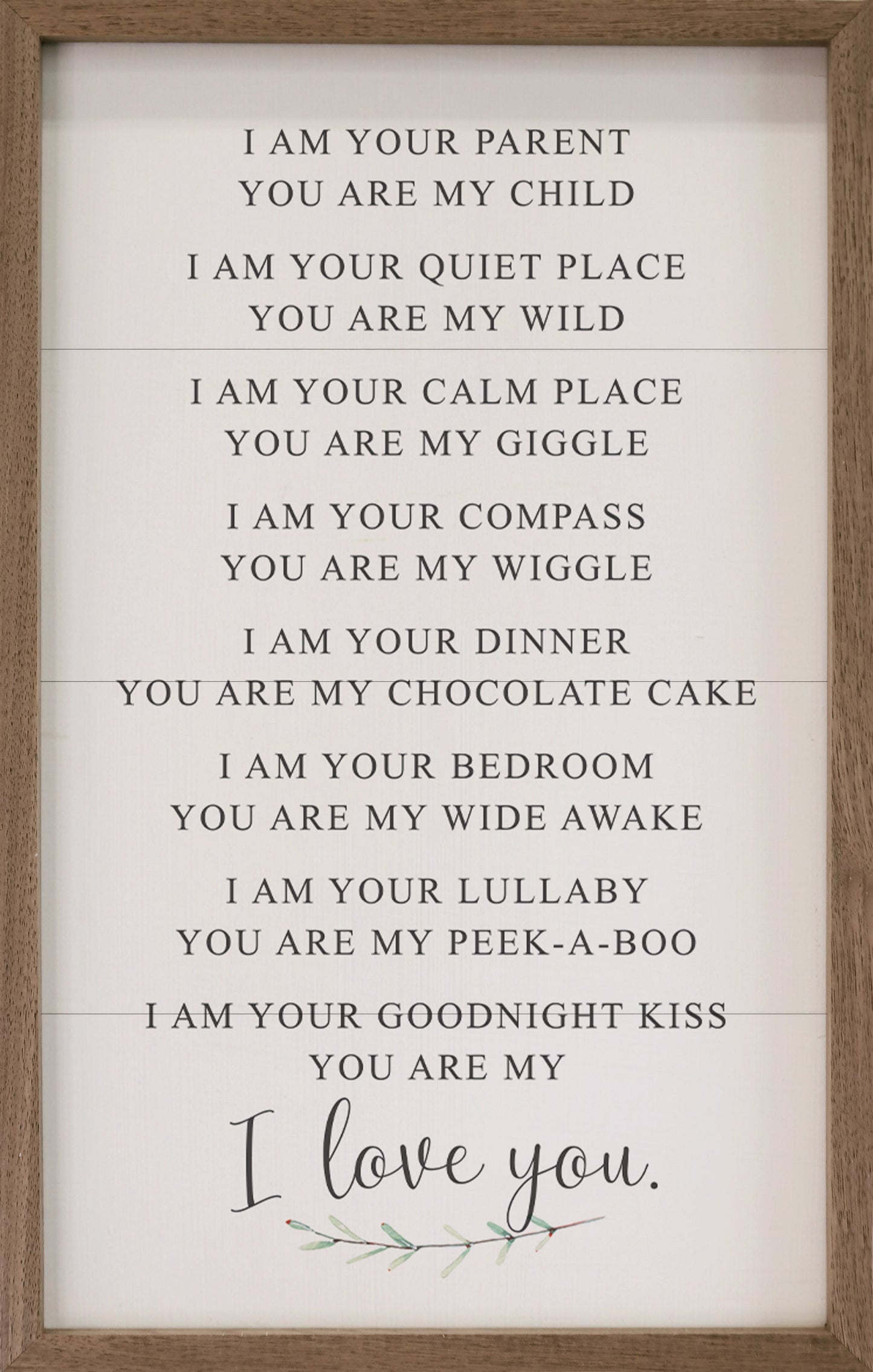 I Love You I Am Your Parent Greenery White