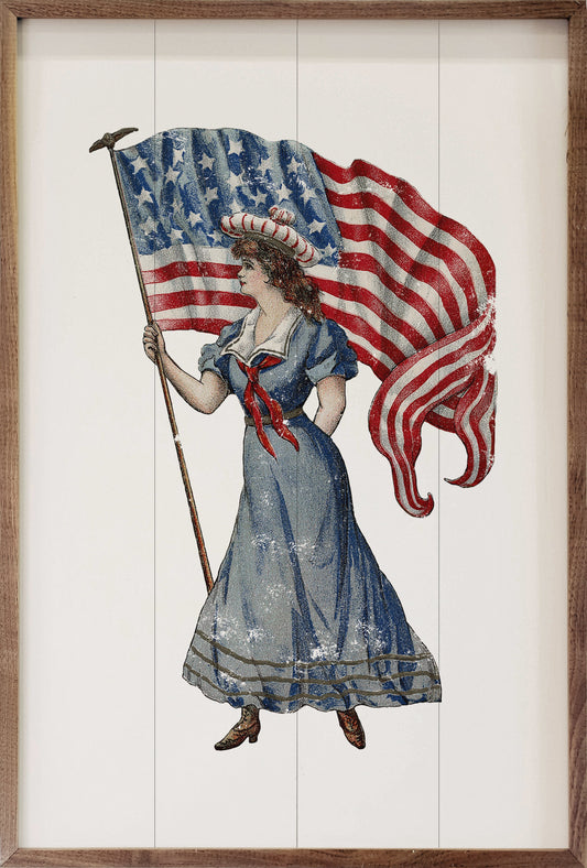 Independence Girl With Large Flag