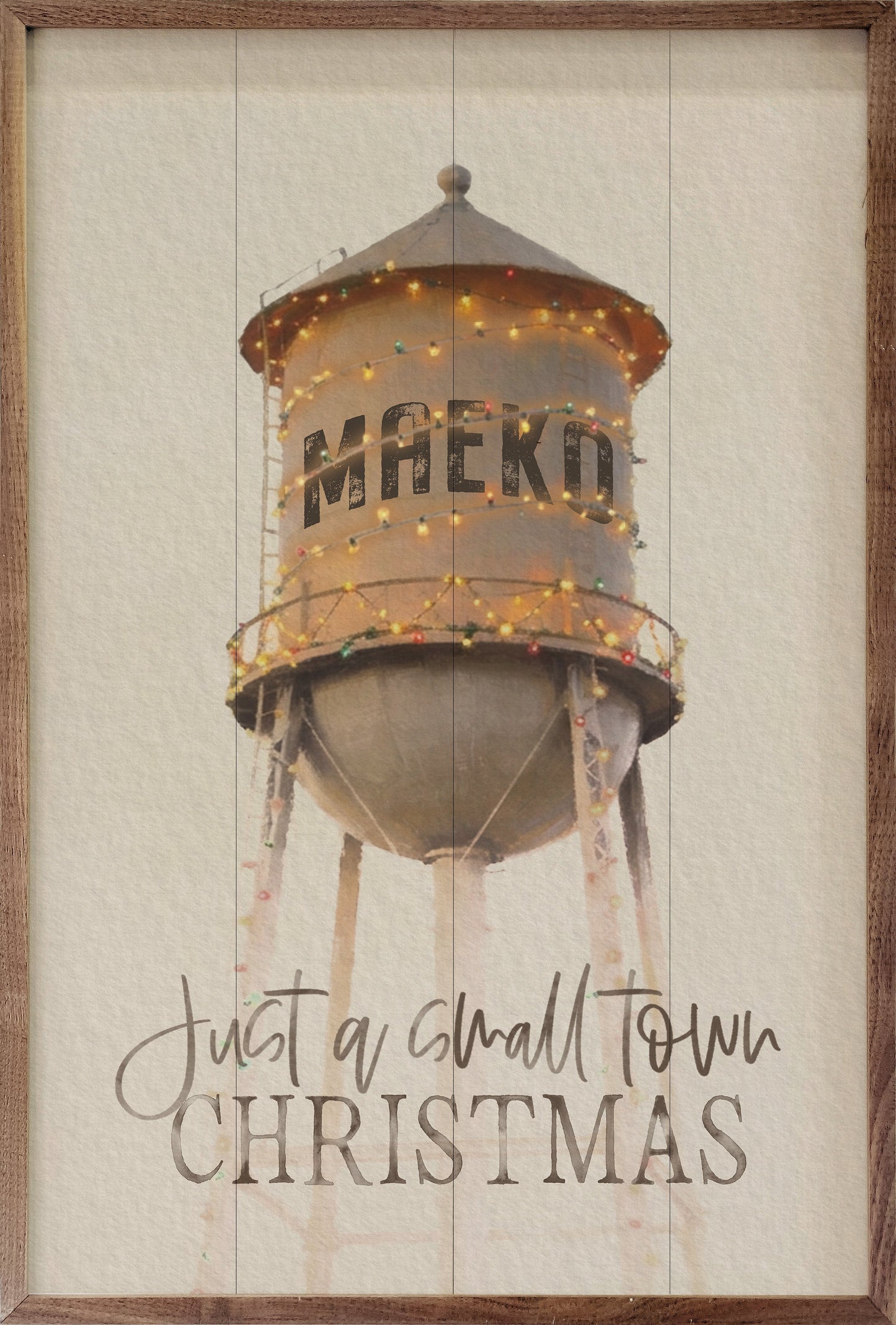Just A Small Town Christmas Personalized Watertower