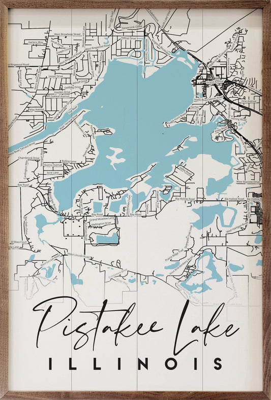 Lake Map Personalized City State