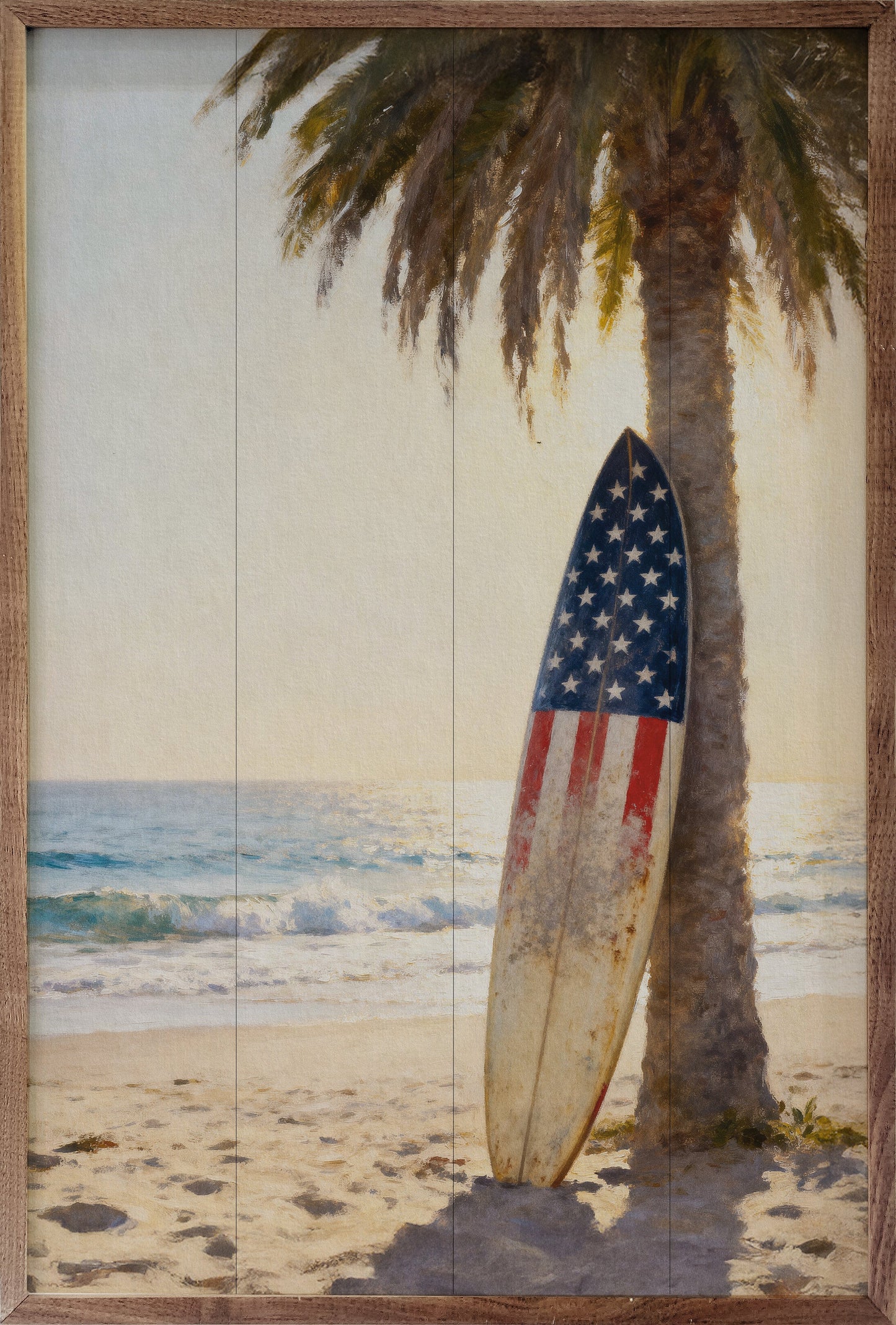 Patriotic Surfboard Beach