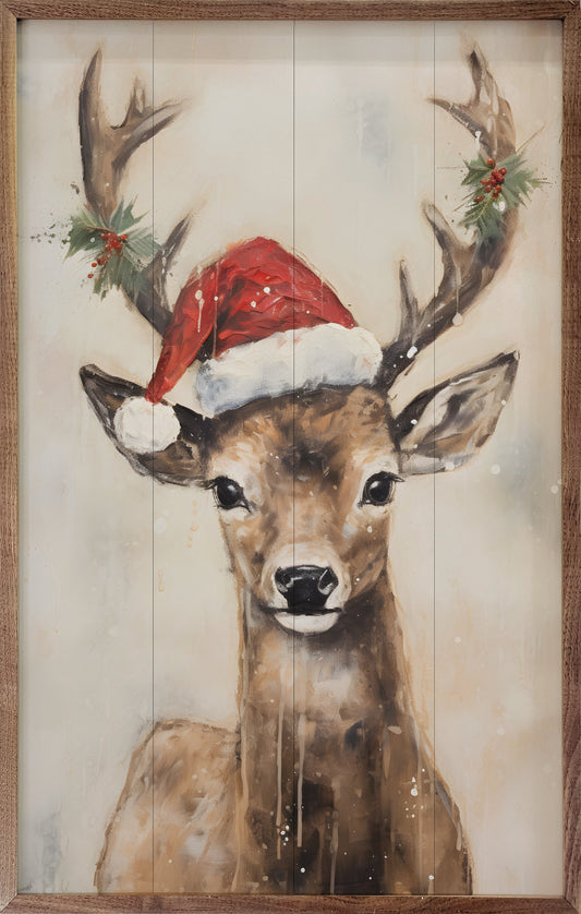 Reindeer With Hat By Petals Prints Design