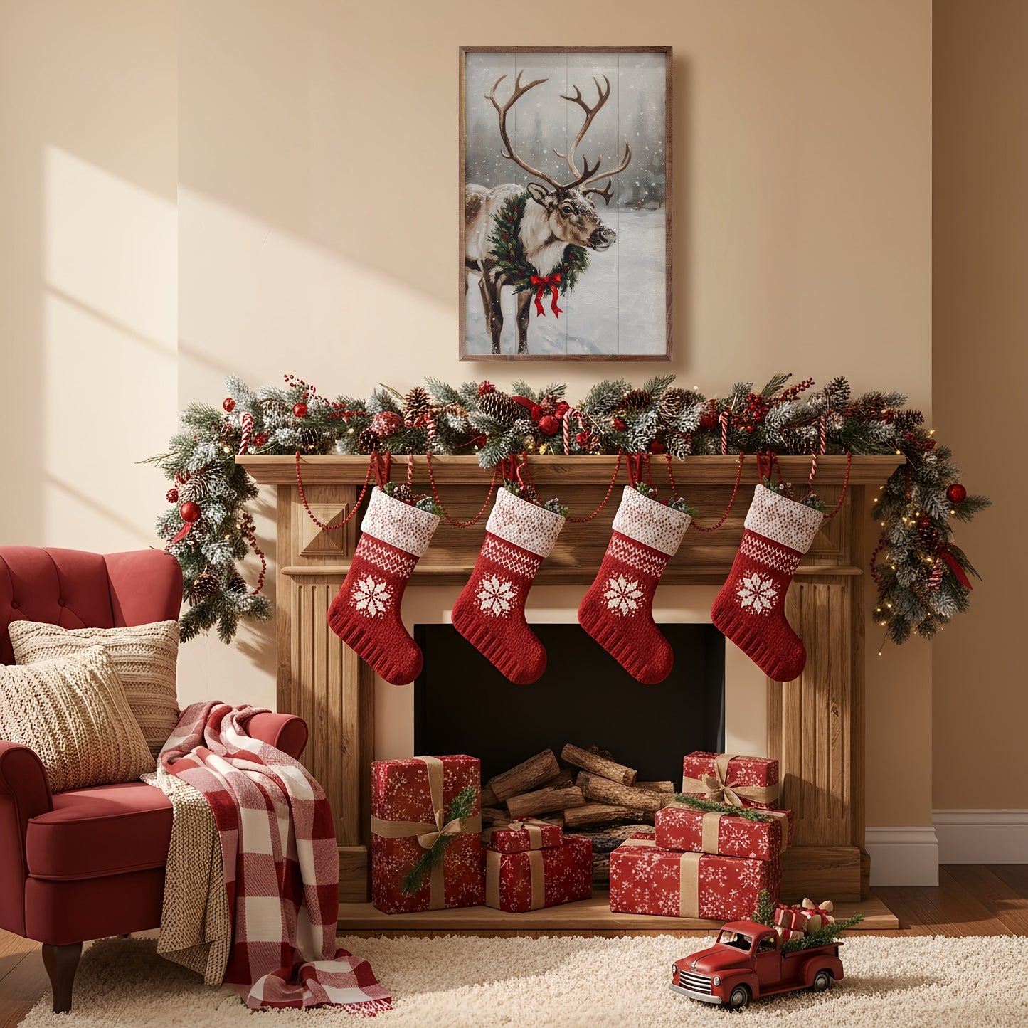 Reindeer With Wreath