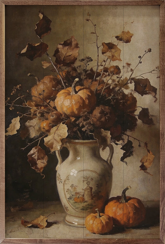 Rustic Autumn Floral With Harvest Pumpkins