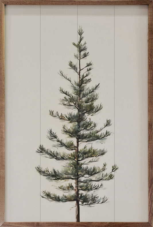 Single Pine Tree White