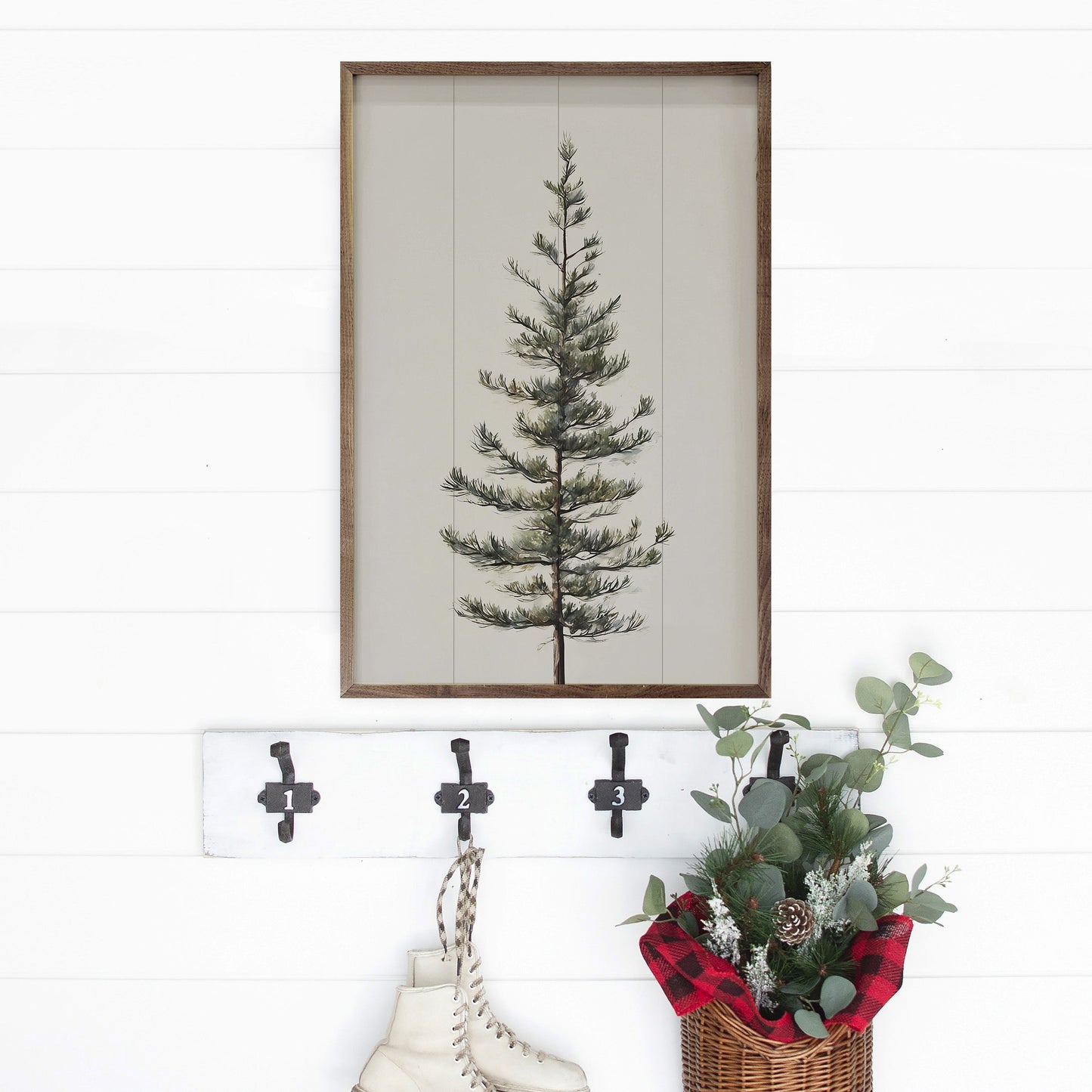 Single Pine Tree White