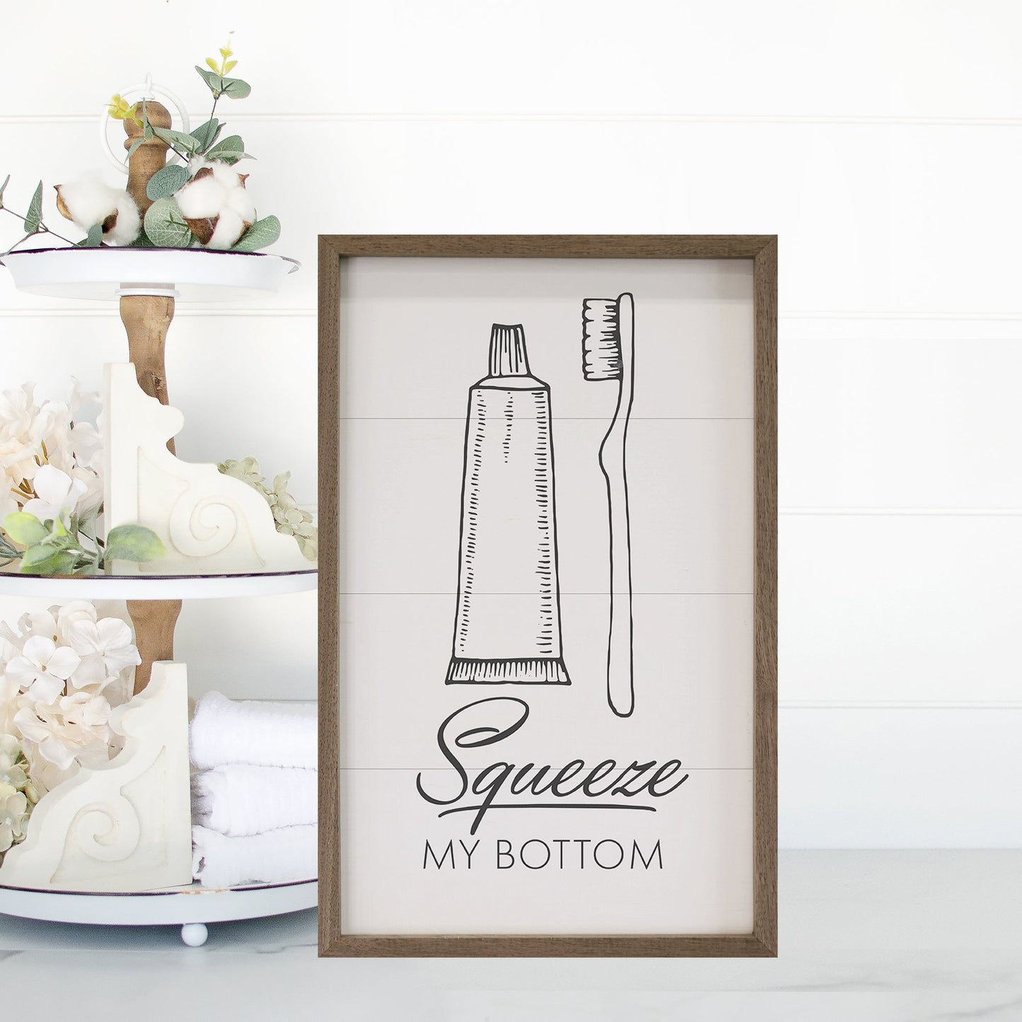 Squeeze My Bottom Toothpaste Toothbrush White