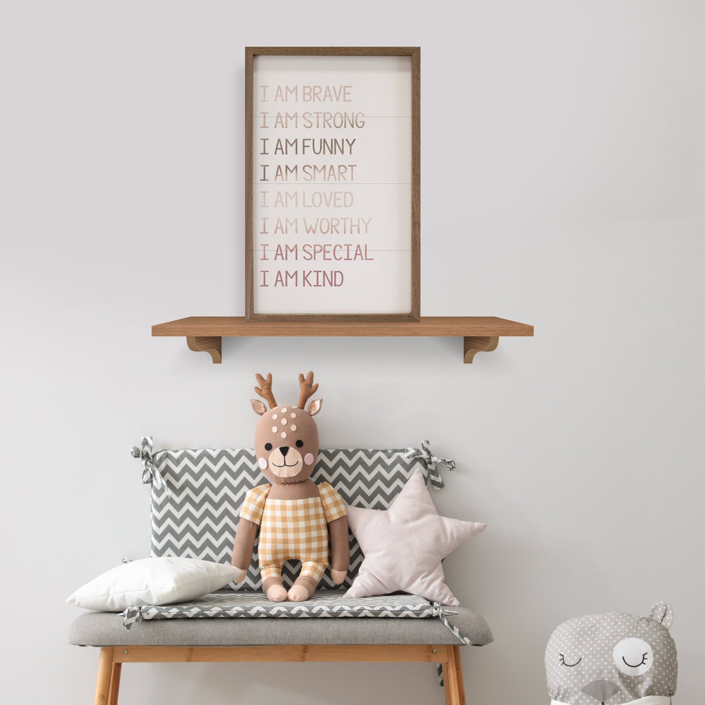 Watercolor I Am Brave White