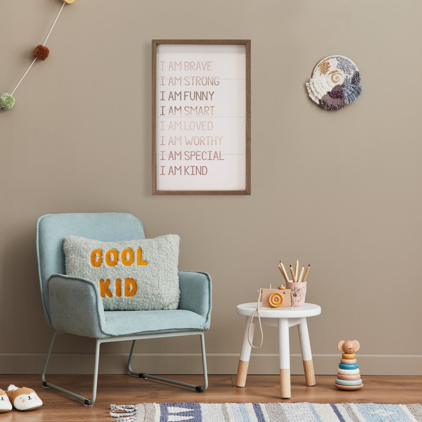 Watercolor I Am Brave White