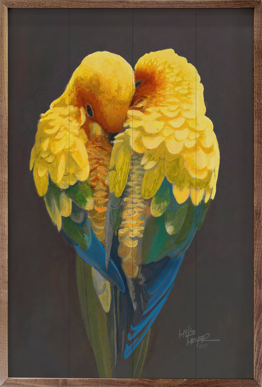 Lovebirds By Painted Sky