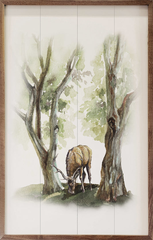 Watercolor Deer In The Forest